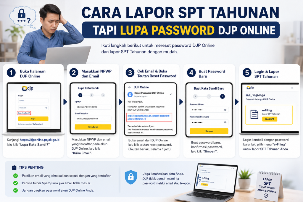 Panduan Lengkap Cara Lapor SPT Tahunan Online PPh Orang Pribadi Terbaru 4 Cara lapor spt tahunan tapi lupa password djp online